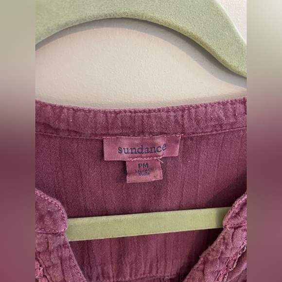 Sundance Maroon Loose Fitting Blouse with Sleeves - Picture 3 of 4